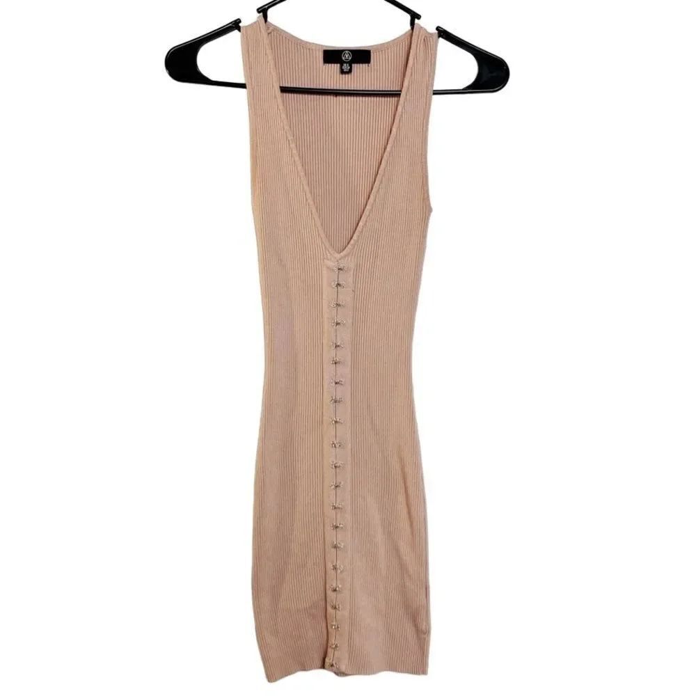 Missguided Ribbed Corset Bodycon Mini Dress Light Pink Size 2 - Picture 3 of 8